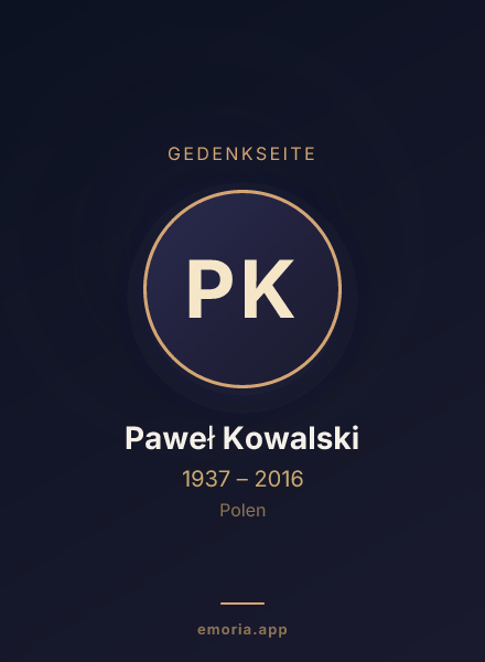 Gedenkportrait von Paweł Kowalski