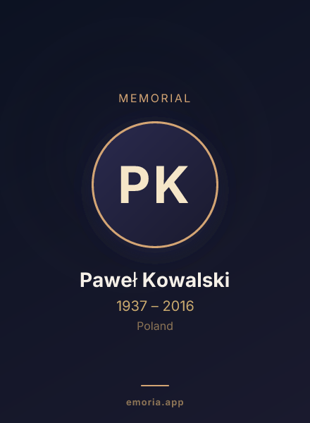 Memorial portrait of Paweł Kowalski