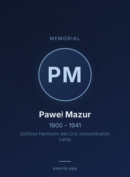 Memorial portrait of Paweł Mazur