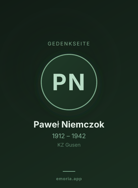 Gedenkportrait von Paweł Niemczok