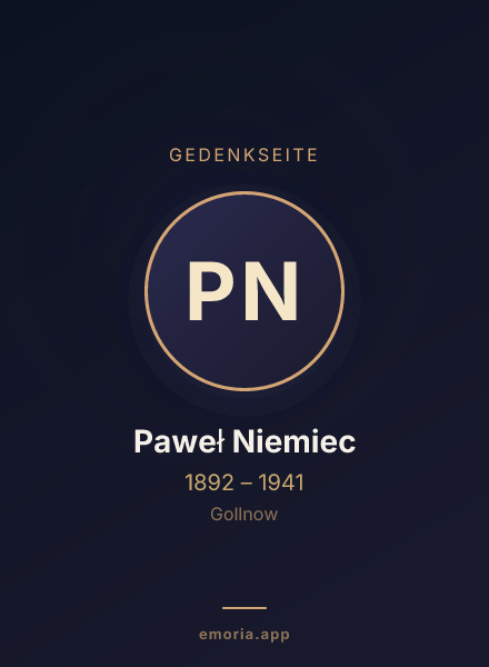 Gedenkportrait von Paweł Niemiec