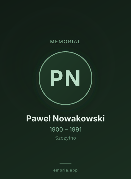 Memorial portrait of Paweł Nowakowski