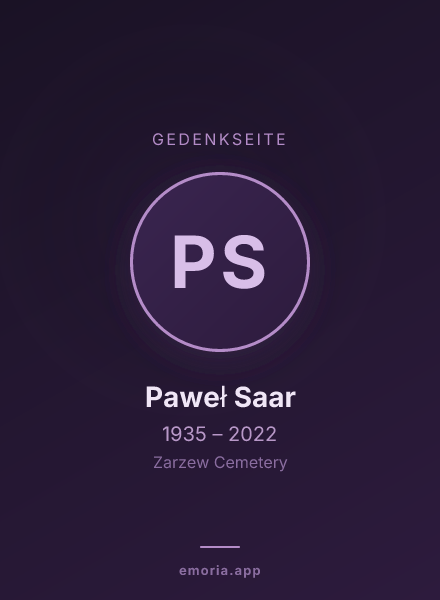 Gedenkportrait von Paweł Saar