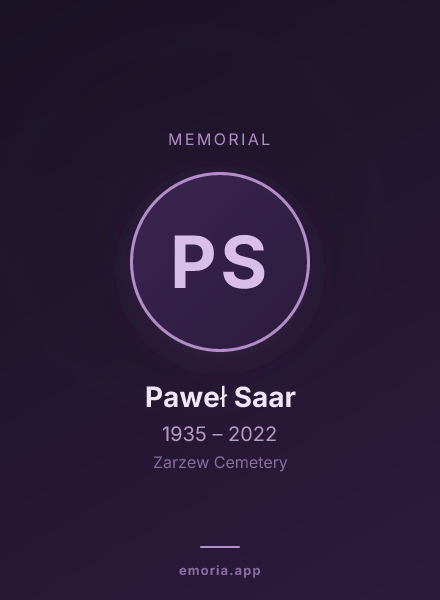 Memorial portrait of Paweł Saar