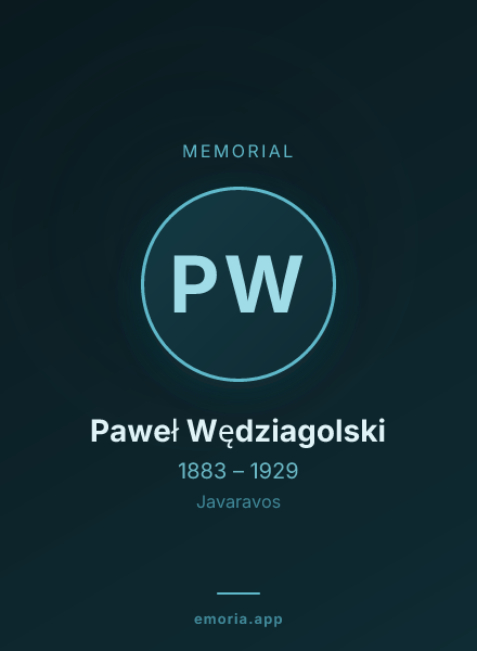 Memorial portrait of Paweł Wędziagolski