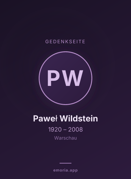 Gedenkportrait von Paweł Wildstein