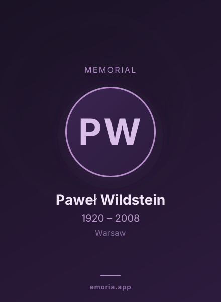 Memorial portrait of Paweł Wildstein