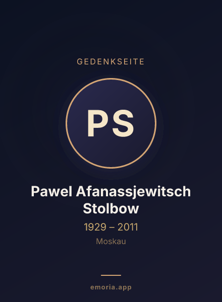 Gedenkportrait von Pawel Afanassjewitsch Stolbow