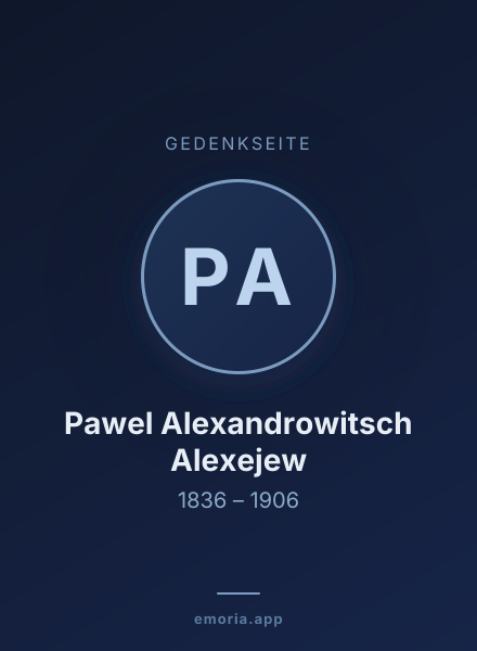 Gedenkportrait von Pawel Alexandrowitsch Alexejew