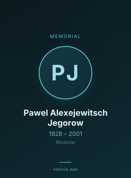 Memorial portrait of Pawel Alexejewitsch Jegorow
