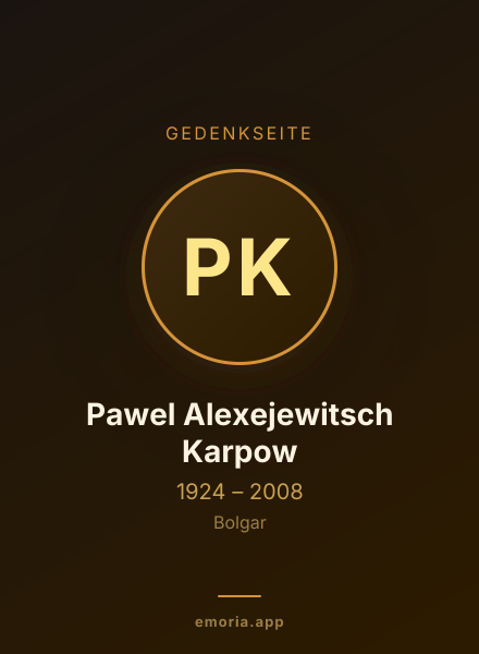 Gedenkportrait von Pawel Alexejewitsch Karpow