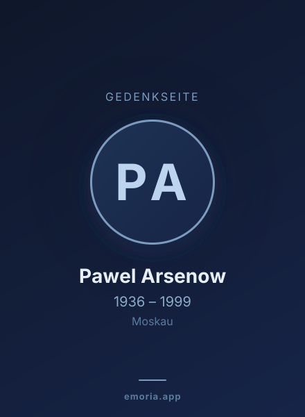 Gedenkportrait von Pawel Arsenow