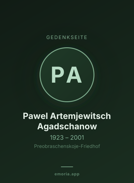 Gedenkportrait von Pawel Artemjewitsch Agadschanow