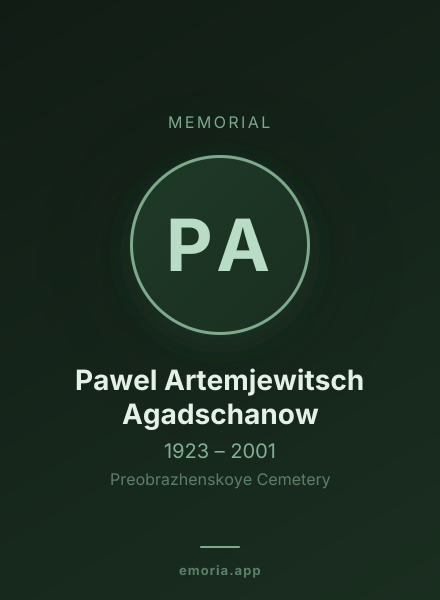 Memorial portrait of Pawel Artemjewitsch Agadschanow