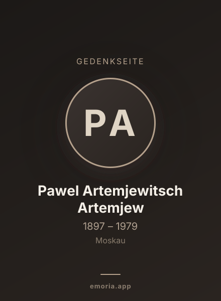 Gedenkportrait von Pawel Artemjewitsch Artemjew