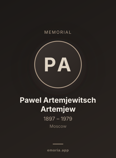 Memorial portrait of Pawel Artemjewitsch Artemjew