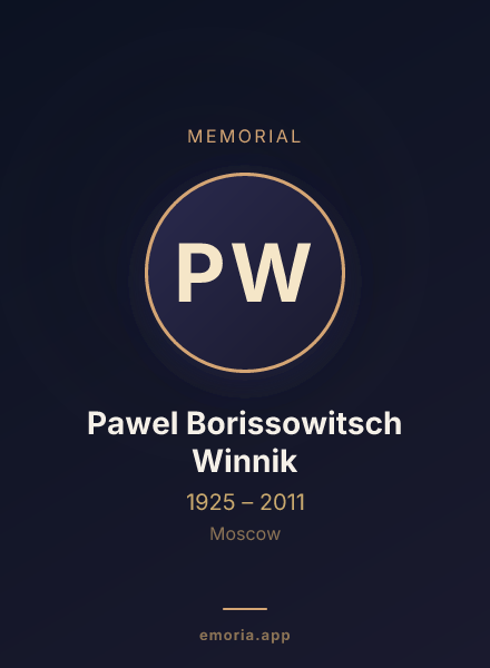 Memorial portrait of Pawel Borissowitsch Winnik