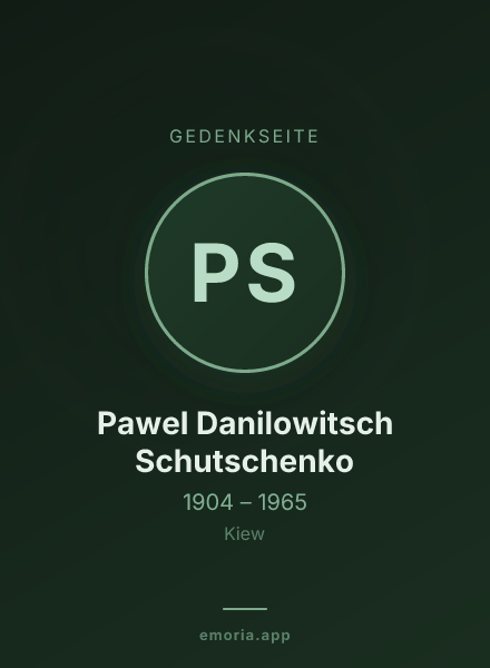 Gedenkportrait von Pawel Danilowitsch Schutschenko