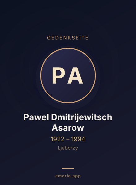 Gedenkportrait von Pawel Dmitrijewitsch Asarow