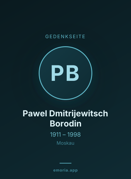 Gedenkportrait von Pawel Dmitrijewitsch Borodin