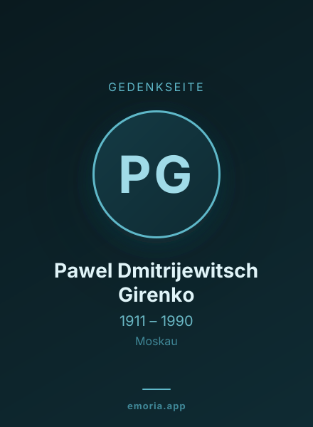 Gedenkportrait von Pawel Dmitrijewitsch Girenko