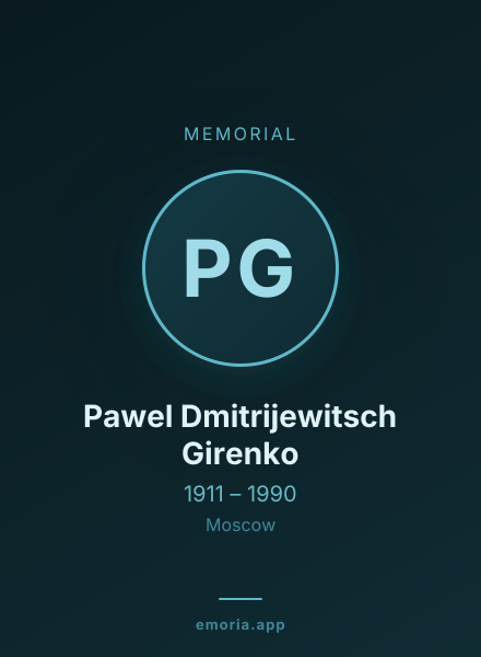 Memorial portrait of Pawel Dmitrijewitsch Girenko