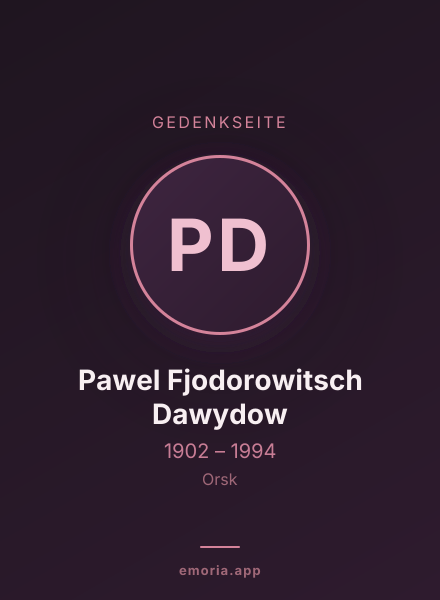 Gedenkportrait von Pawel Fjodorowitsch Dawydow