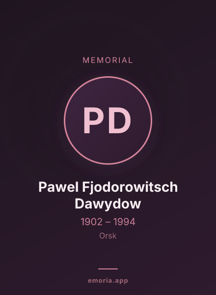 Memorial portrait of Pawel Fjodorowitsch Dawydow