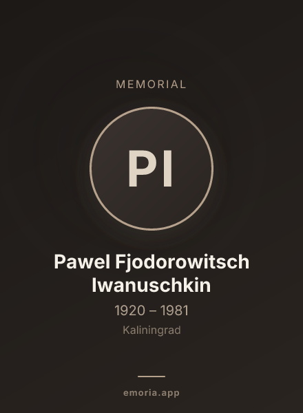 Memorial portrait of Pawel Fjodorowitsch Iwanuschkin