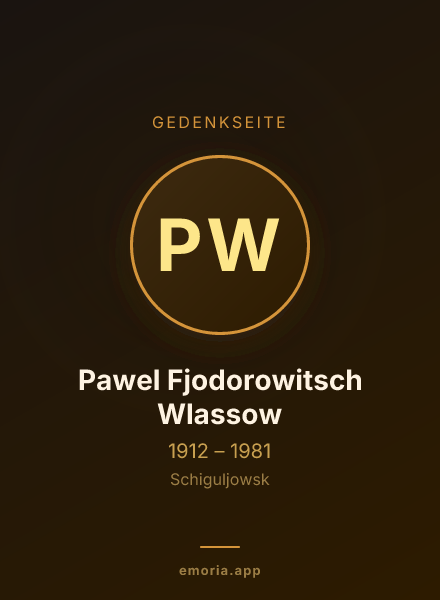 Gedenkportrait von Pawel Fjodorowitsch Wlassow