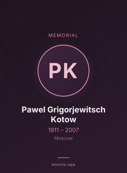 Memorial portrait of Pawel Grigorjewitsch Kotow