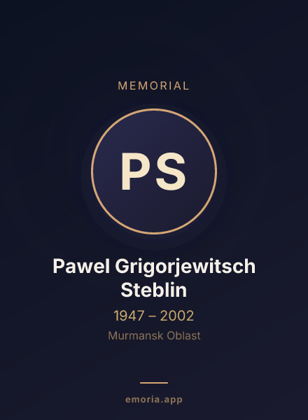 Memorial portrait of Pawel Grigorjewitsch Steblin