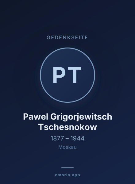 Gedenkportrait von Pawel Grigorjewitsch Tschesnokow