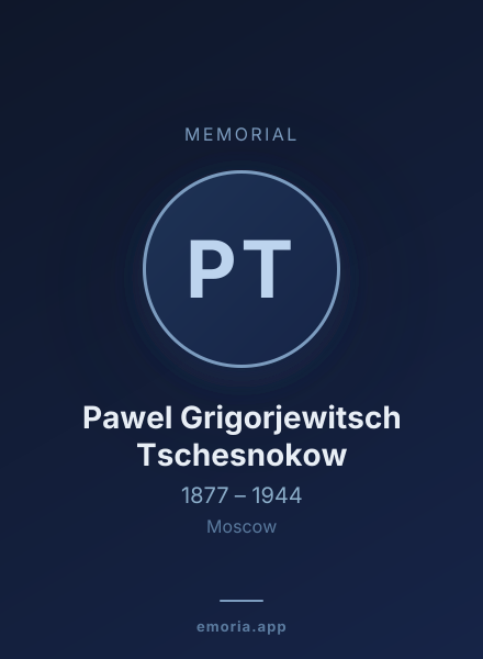 Memorial portrait of Pawel Grigorjewitsch Tschesnokow