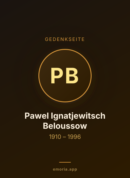Gedenkportrait von Pawel Ignatjewitsch Beloussow