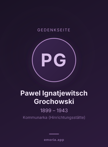 Gedenkportrait von Pawel Ignatjewitsch Grochowski