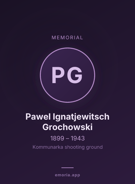 Memorial portrait of Pawel Ignatjewitsch Grochowski