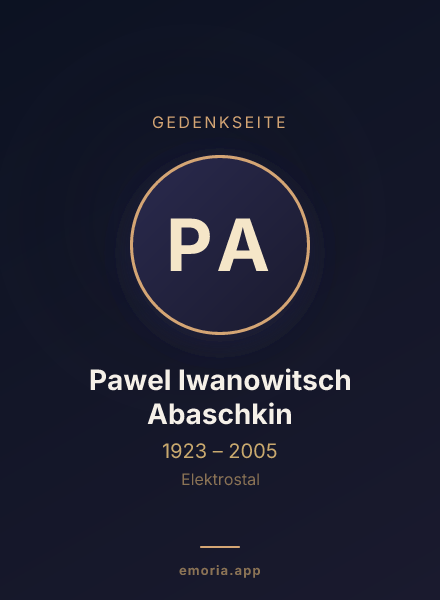 Gedenkportrait von Pawel Iwanowitsch Abaschkin
