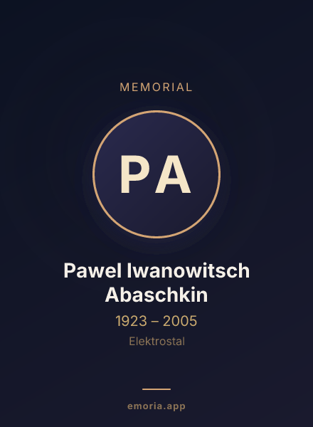 Memorial portrait of Pawel Iwanowitsch Abaschkin