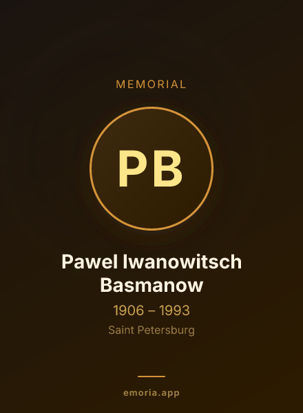 Memorial portrait of Pawel Iwanowitsch Basmanow