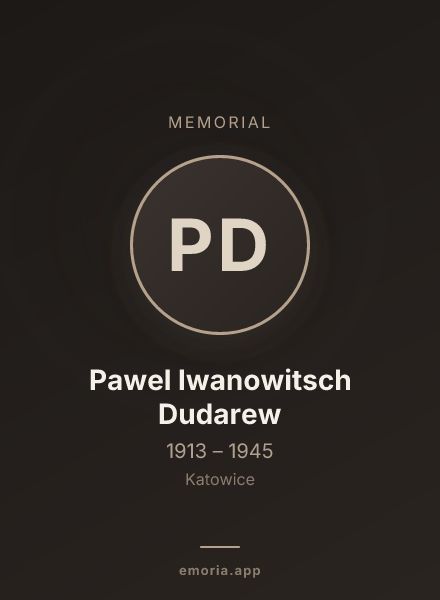 Memorial portrait of Pawel Iwanowitsch Dudarew