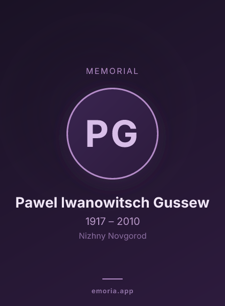 Memorial portrait of Pawel Iwanowitsch Gussew