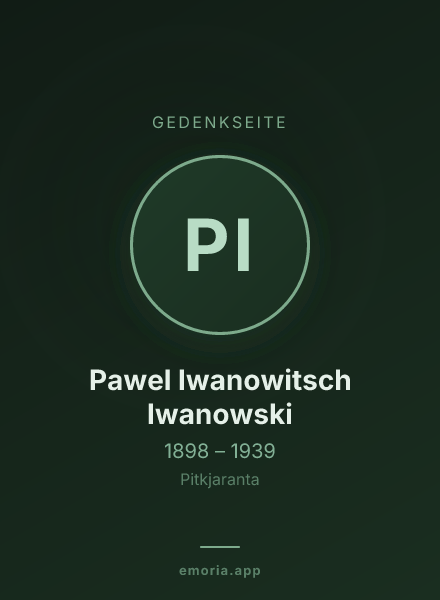Gedenkportrait von Pawel Iwanowitsch Iwanowski