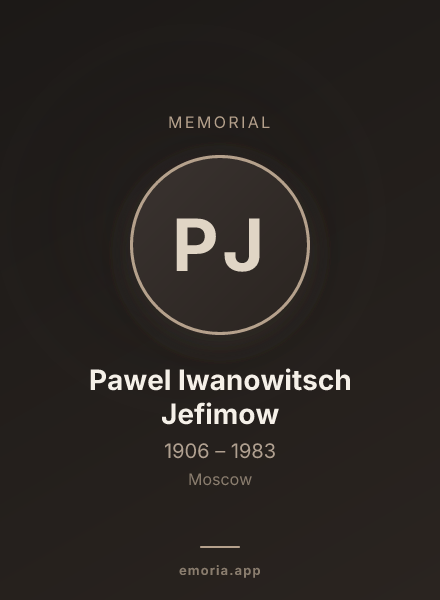 Memorial portrait of Pawel Iwanowitsch Jefimow