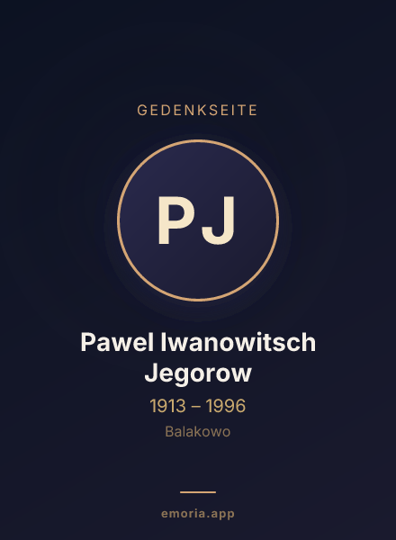 Gedenkportrait von Pawel Iwanowitsch Jegorow