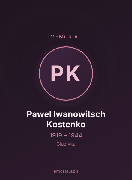 Memorial portrait of Pawel Iwanowitsch Kostenko