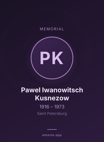 Memorial portrait of Pawel Iwanowitsch Kusnezow