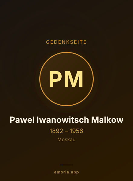 Gedenkportrait von Pawel Iwanowitsch Malkow