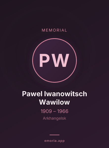 Memorial portrait of Pawel Iwanowitsch Wawilow
