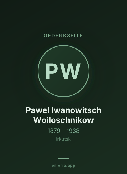 Gedenkportrait von Pawel Iwanowitsch Woiloschnikow